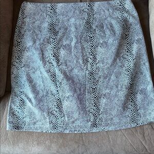 She + Sky Black and Gray Snake Print Mini Skirt